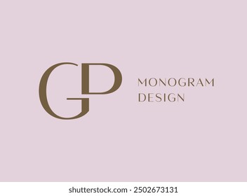 GP letter logo icon design. Classic style luxury initials monogram.