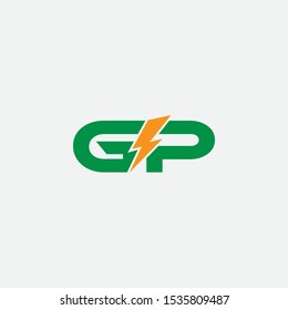 GP letter power logo design vector