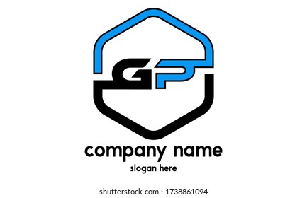GP Logo.gp Letter design vector illustration.