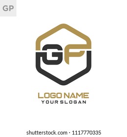 GP logo letter initial, Abstract polygonal Background Logo,