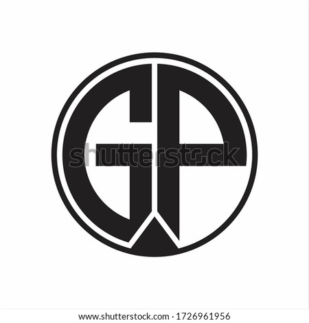 GP Logo monogram circle with piece ribbon style on white background