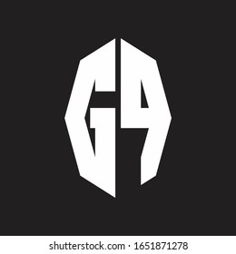 GP Logo monogram with octagonal ribbon style design template