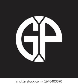 GP Logo monogram with piece circle ribbon style