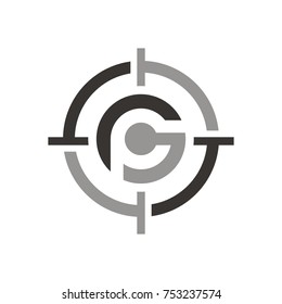 GP logo or PG logo design template vector