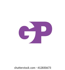 GP Logo. Vector Graphic Branding Letter Element. White Background