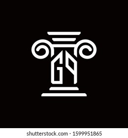 GP monogram logo with pillar style design template
