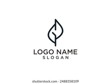 The GP organic letter logo vector consists of a simple and modern and minimalist leaf shape