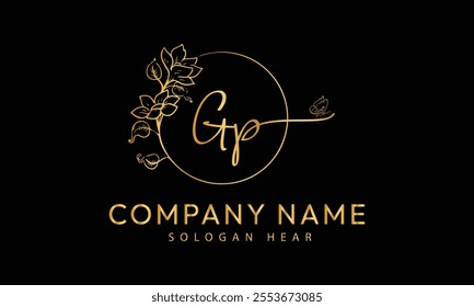 GP P G  initial signature logo template vector