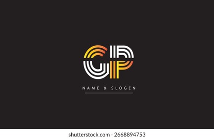 GP, PG Abstrakte Buchstaben Logo-Monogramm