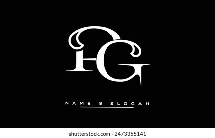 GP, PG, G, P Letras Abstractas Logo Monograma