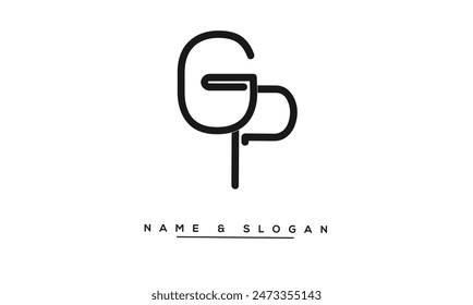 GP, PG, G, P Abstract Letters Logo Monogram