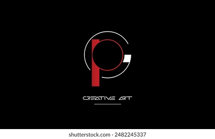 GP, PG, G, P letras abstractas logo monograma