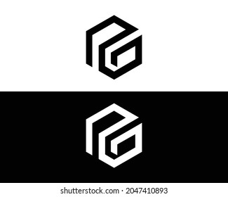 GP and PG initial logo design vector template.