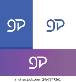 GP, PG letter logo design template elements. Modern abstract digital alphabet letter logo.