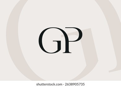 GP or PG letter logo icon design. Classic style luxury initials monogram.