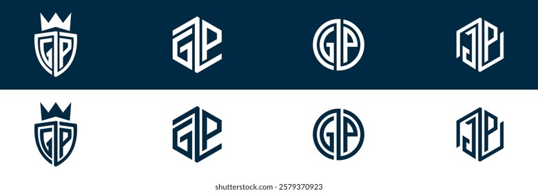 GP PG letter logo set design