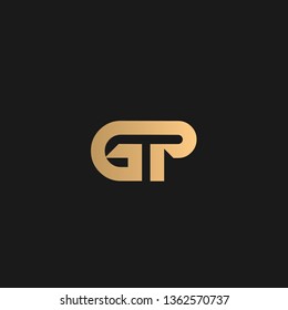 GP or PG logo vector. Initial letter logo, golden text on black background