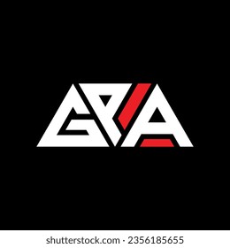 GPA triangle letter logo design with triangle shape. GPA triangle logo design monogram. GPA triangle vector logo template with red color. GPA triangular logo Simple, Elegant, and Luxurious design.