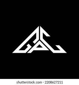 GPC letter logo creative design with vector graphic, GPC simple and modern logo in triangle shape.
