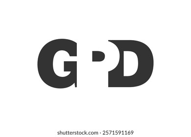 GPD logo design. Initial letter G P D bold font style for tech startups, consulting, corporate branding. Creative company name, headlines typography identity, trendy logotype. Vector illustration.