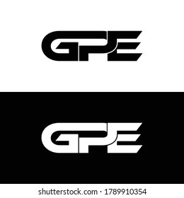 GPE letter monogram logo design vector