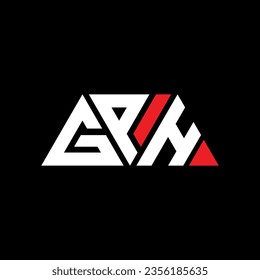 GPH triangle letter logo design with triangle shape. GPH triangle logo design monogram. GPH triangle vector logo template with red color. GPH triangular logo Simple, Elegant, and Luxurious design.