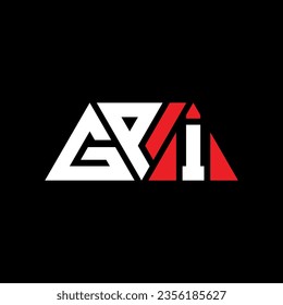Diseño del logotipo de la letra triangular GPI con forma triangular. Monograma de diseño del logotipo del triángulo GPI. Plantilla de logotipo vectorial de triángulo GPI con color rojo. Logo triangular GPI Diseño sencillo, elegante y lujoso.