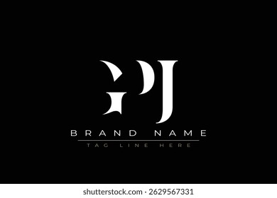 GPJ abstract letter logo design. This logo is designed by three abstract letters.