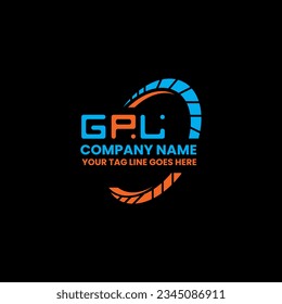 Logo de la carta GPL diseño creativo con gráfico vectorial, logotipo GPL simple y moderno. Diseño de alfabeto lujoso GPL  