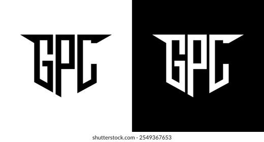 Diseño de logotipo de letra GPL con fondo blanco en ilustrador, estilo de superposición de fuente de alfabeto moderno de logotipo de Vector, diseños de caligrafía para logotipo, póster, invitación, etc.