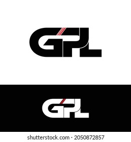 GPL letter monogram logo design vector