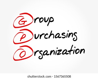 GPO - Acrónimo de Organización de compras grupales, fondo de concepto de negocio
