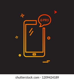 GPRS Phone icon design vector
