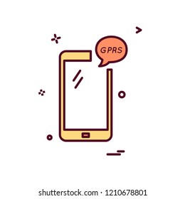 GPRS Phone icon design vector
