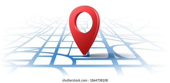 Gps 3d location pins. City or nautica map locations, street pointer symbols, check in icons, vector illustration