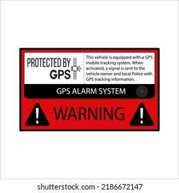 GPS Alarm System Warning. Protected By GPS. GPS Sticker Anti Theft Vehicle Tracking Security Warning Alarm Safety Decal Vehicle. GPS Alarm Security Caution Warning Decal Sticker