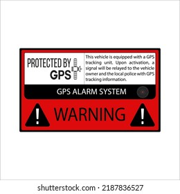 GPS alarm system warning. Protected by GPS. GPS Sticker Anti Theft Vehicle Tracking Security Warning Alarm Safety Decal vehicle. GPS Alarm Security Caution Warning Decal Sticker