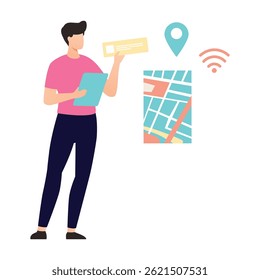 ILUSTRACIÓN VECTORIAL del App del GPS que puede modificar o editar fácilmente

