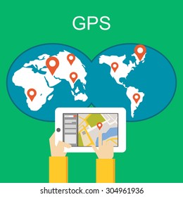 GPS application concept illustration.
