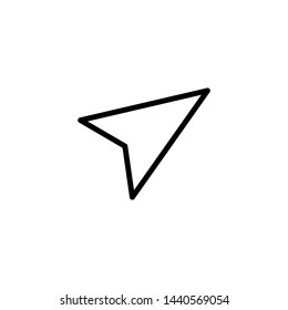GPS arrow line icon. Location, tracking, map. Primitive symbol concept. Vector illustration can be used for topics like internet, social networks, widget