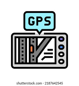 gps assistant color icon vector. gps assistant sign. isolated symbol illustration