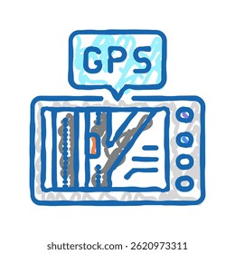 gps assistant doodle symbol skizze vektor. gps Assistenzzeichen. einzelne Symbolgrafik