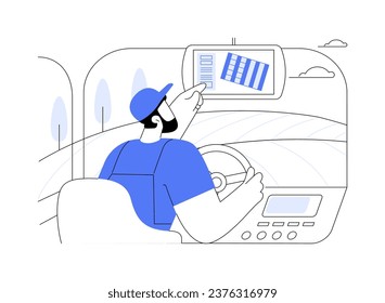 Mapeo de plantas basado en GPS ilustraciones de vectores de dibujos animados aislados. Los agricultores se ocupan de la cartografía de plantas utilizando gadget, agricultura inteligente, agricultura de precisión, mejora de la cartografía de vectores de rendimiento agrícola.