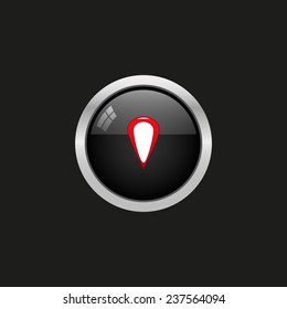 gps, black button, vector