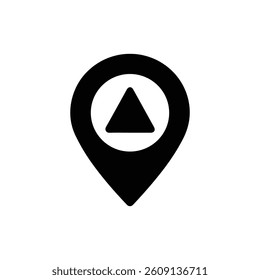 GPS Black Filled Icon Minimal Pointer Inside Location Circle