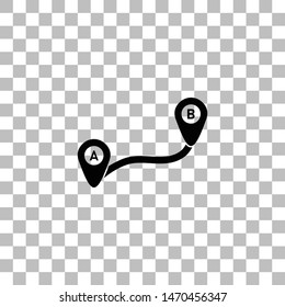 GPS. Black flat icon on a transparent background. Pictogram for your project