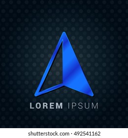 GPS Blue metallic chromium precious Icon / Logo Design