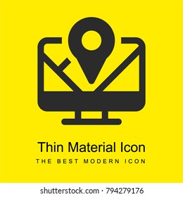 Gps bright yellow material minimal icon or logo design