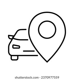 GPS car tracker icon. Vehicle tracking system. Location of a vehicle.