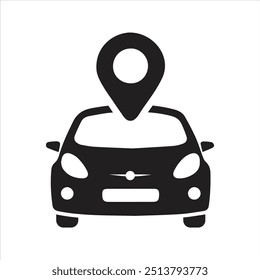 Ícone do rastreador de carro GPS. Sistema de localização de veículos. Localização de um ícone de veículo